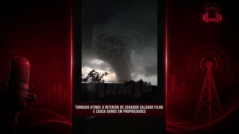 Tornado atinge o interior de Senador Salgado Filho e causa danos em propriedades